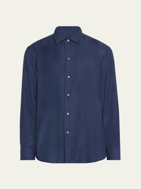 Brioni Men's Cotton Twill Sport Shirt