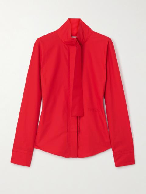 PATOU Tie-neck Cotton-poplin Blouse
