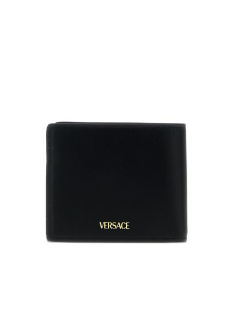 VERSACE V-logo metal leather wallet