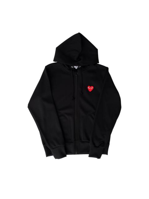 Comme des Garçons Play Zip Up Hoodie With Red Heart 'Black'