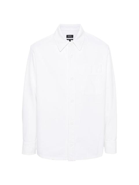 chest-pocket cotton shirt