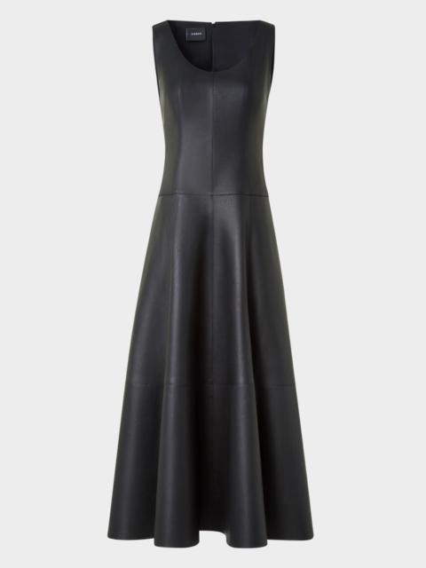 AKRIS Nappa Leather Midi Dress