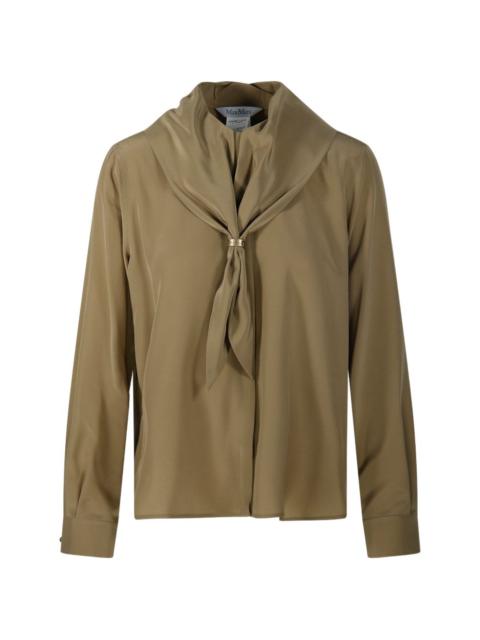 Max Mara pussy-bow long-sleeve blouse
