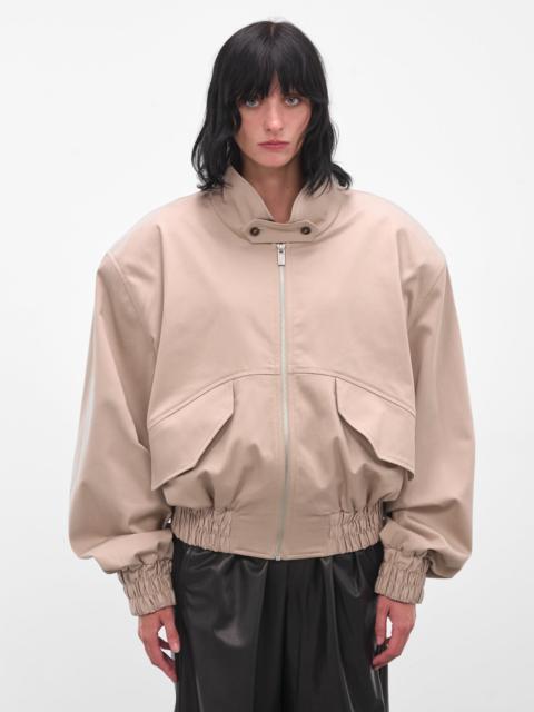 MAGDA BUTRYM Beige Oversized Highneck Crop Bomber