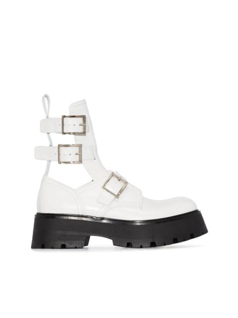 Alexander McQueen buckle-fastened caged boots