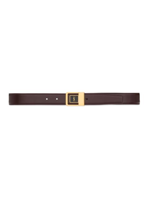 SAINT LAURENT Women's Female Buckle Belt in Lacquered Leather - Red Tan