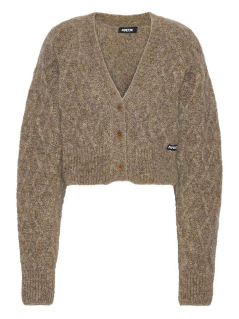 ROTATE cable-knit cropped cardigan