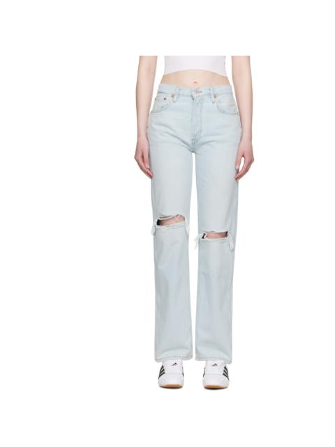 RE/DONE Blue High Rise Loose Jeans