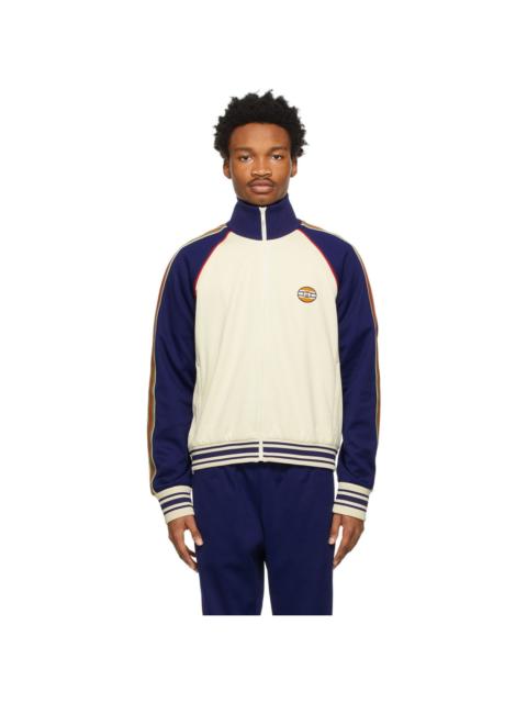 GUCCI Off-White & Blue Interlocking G Patch Jacket
