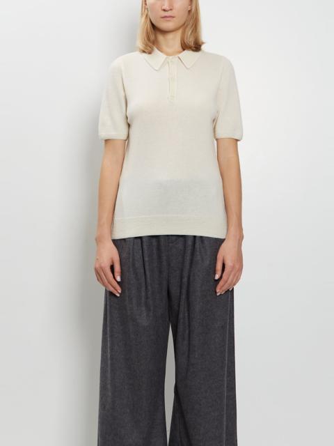 META CAMPANIA COLLECTIVE Josh Felted Cashmere Polo — Natural