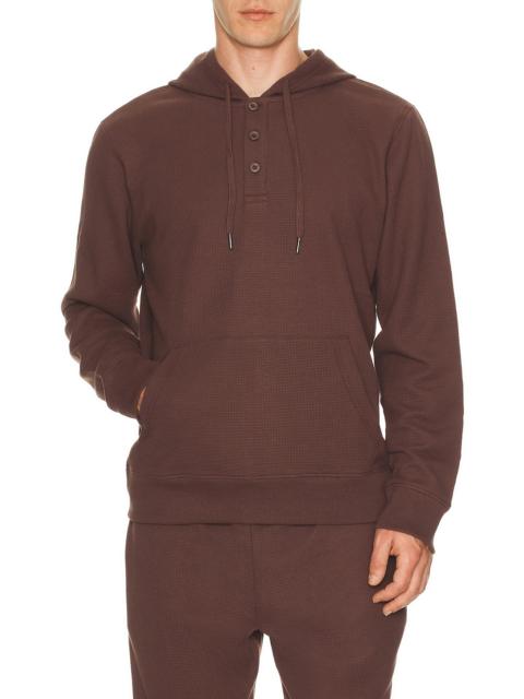 Waffle Half Button Hoodie