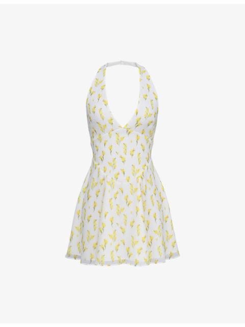 House of CB Iris Halter Neck Georgette Woven Mini Dress
