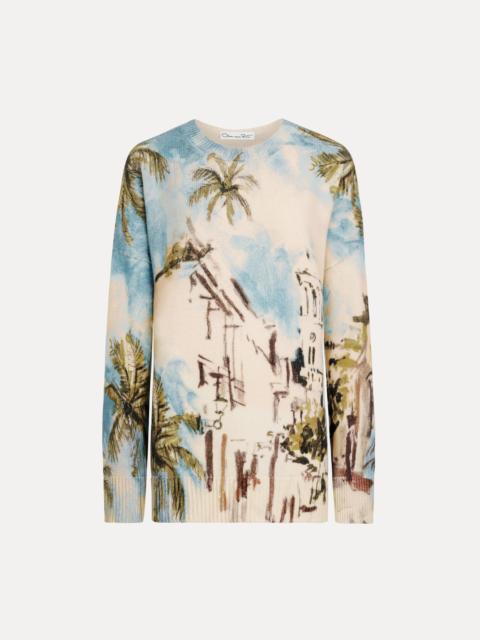 Oscar de la Renta DOMINICAN LANDSCAPE OVERSIZED PULLOVER