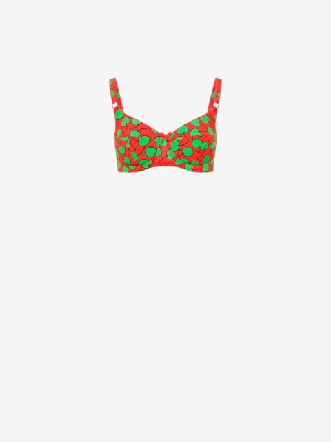 ALL-OVER CHERRY GEORGETTE BRA TOP