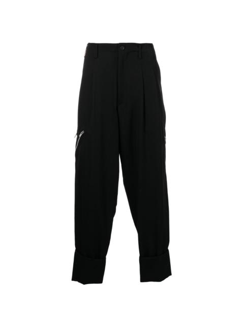 zip-detail tailored trousers