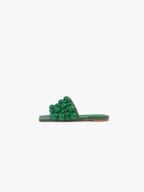 A.W.A.K.E. MODE ROBERTA EMBELLISHED SLIDE SANDAL GREEN