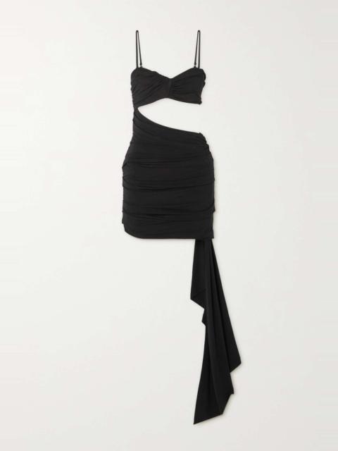 Off-White Draped cutout ruched stretch-jersey mini dress