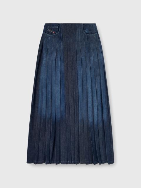 Diesel LONG WRAP SKIRT IN PLEATED DENIM