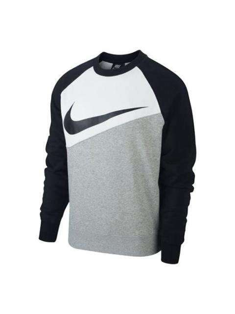 Nike Nike Chest Large Logo Round Neck Colorblock Long Sleeves Pullover Black CV9152-063