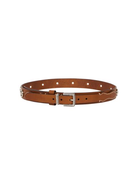 Etro Studded Leather Belt brown