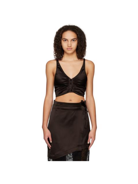 GANNI Brown Criss-Cross Camisole