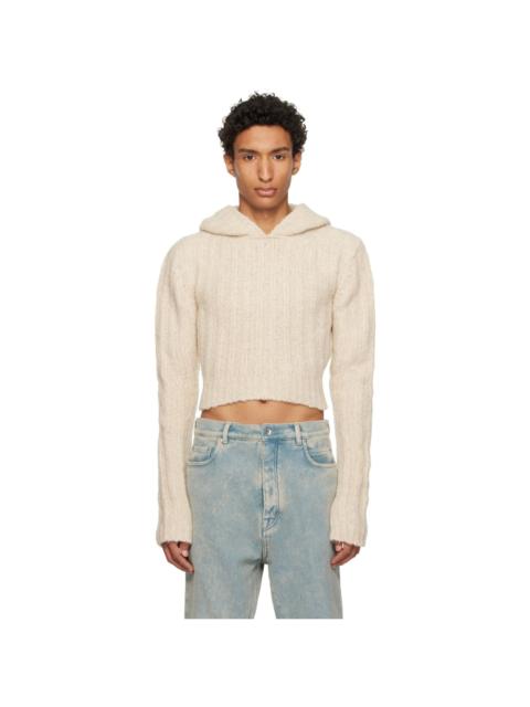 Rick Owens Off-White Tower Cropped Hoodie