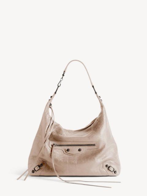BALENCIAGA Women's Le City Hobo Bag Medium in Sesame