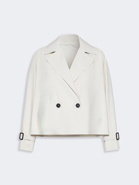 WEEKEND Max Mara BOERO Short water-repellent canvas trench coat - IVORY