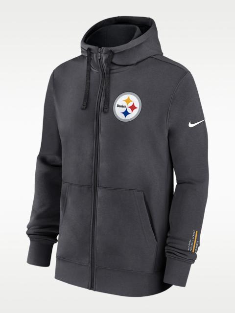Nike Pittsburgh Steelers Playbook Page Club Men's Nike NFL Full-Zip Hoodie