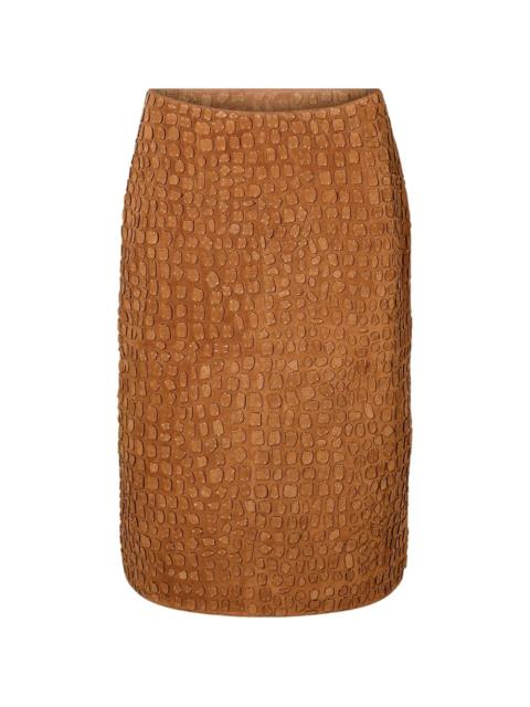 Yves Salomon crocodile-effect midi skirt