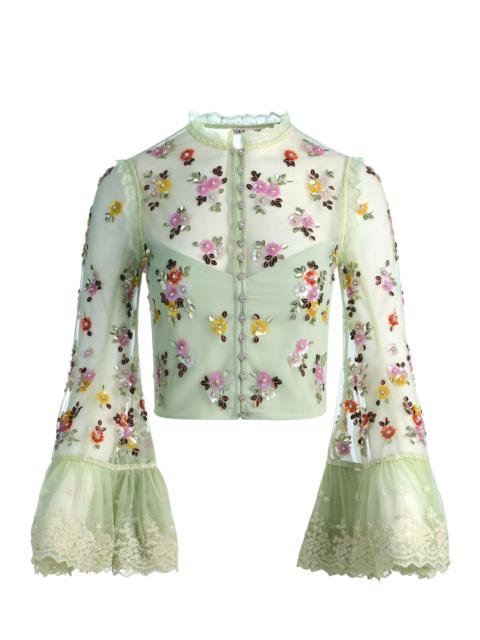 Alice + Olivia ALLEGRA EMBELLISHED TOP