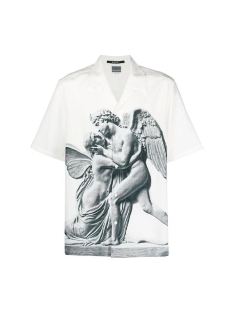 angel-print short-sleeve shirt