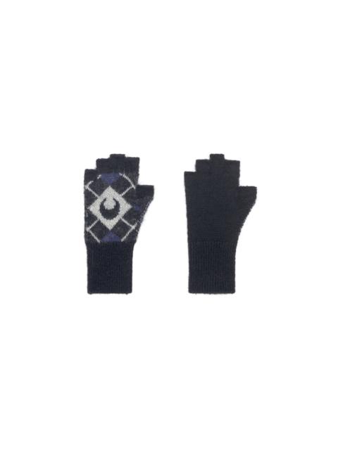 Marine Serre Moon Argyle Knit Fingerless Gloves