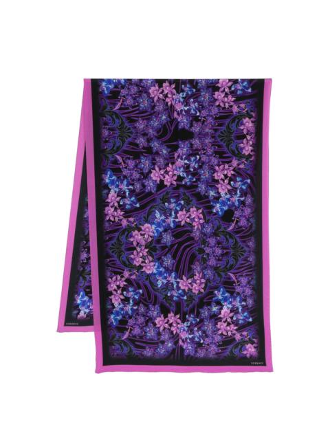 VERSACE floral-print silk scarf