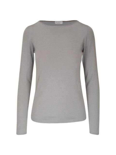 cashmere-blend knitted T-shirt