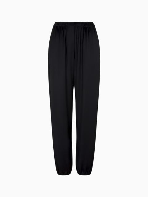 GIORGIO ARMANI Straight-cut silk trousers with crystal piping