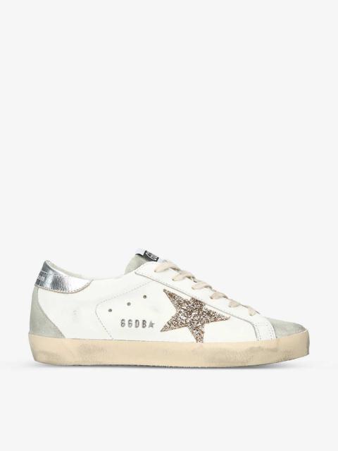 Superstar 10417 star-applique low-top leather trainers