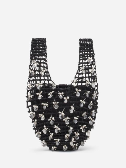 Lanvin MACRAME BY LANVIN EMBROIDERED SATIN BAG