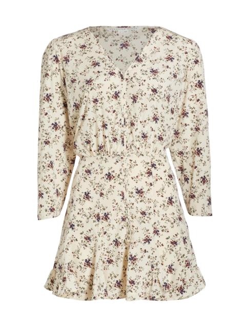 VERONICA BEARD Women's Riggins Stretch Silk Long-Sleeve Minidress - Whitestone Multi