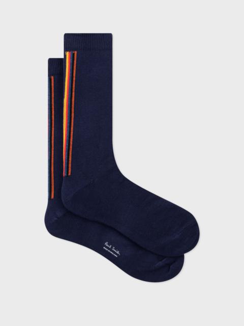 Paul Smith Navy Vertical 'Artist Stripe' Socks