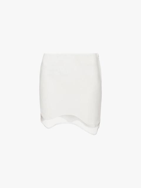 Heartbeat mesh-panel stretch-woven blend mini skirt