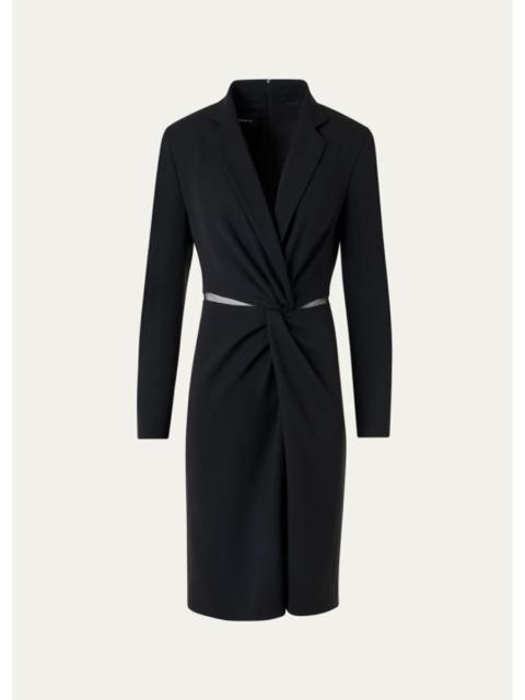 AKRIS Twisted Waist Cutout Blazer Dress