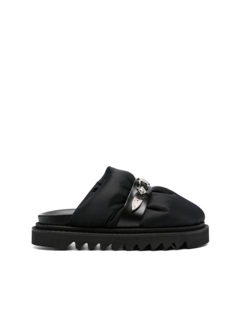 TOGA VIRILIS stud-embellished panelled leather slides