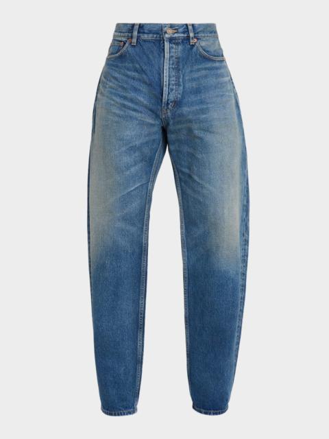 SAINT LAURENT Men's High Rise Barrel-Leg Jeans