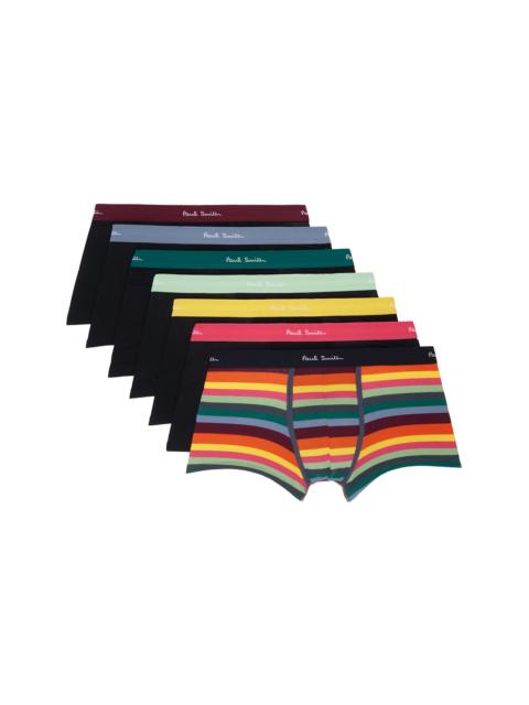 Paul Smith Seven-Pack Multicolor Organic-Cotton 'Artist Stripe' Mixed Boxer Briefs