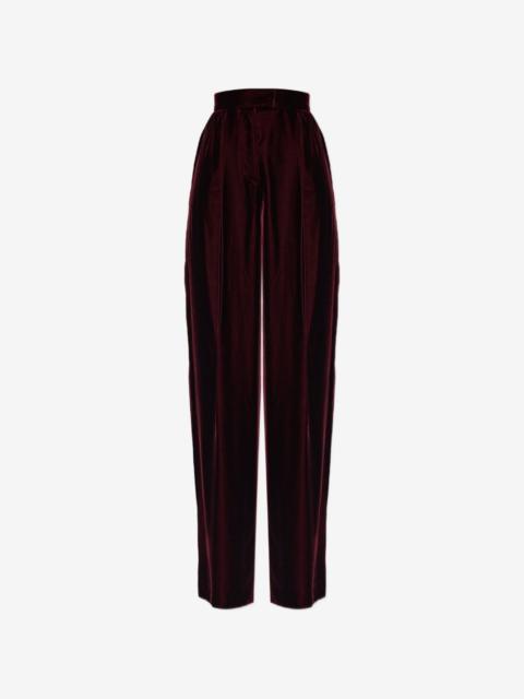 Valentino velvet pleated trousers