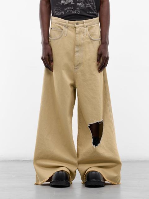 LU'U DAN Whitewashed Distressed Dumpster Denim Jeans