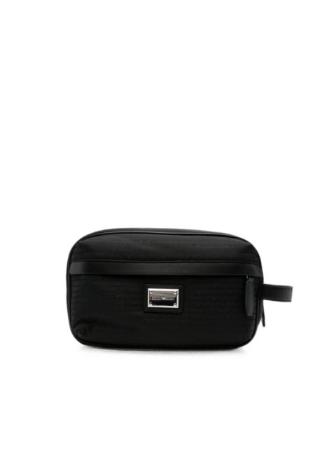 EMPORIO ARMANI logo-pattern wash bag