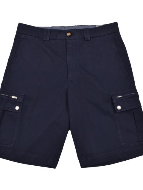 Brunello Cucinelli Cotton Cargo Bermuda Shorts "Blue" BRUN183