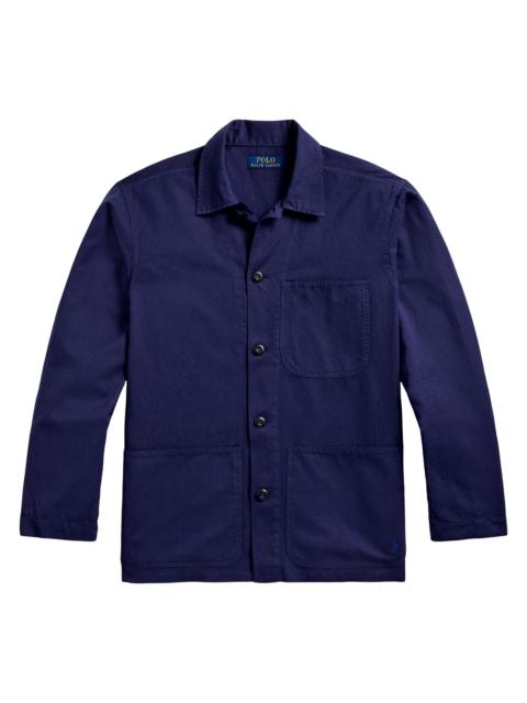 Polo Ralph Lauren Men's Logo-Embroidered Linen-Cotton Overshirt - Newport Navy